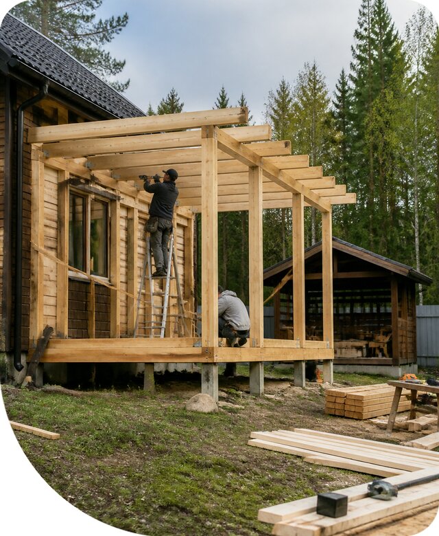 Строительство пристроек и построек на участке в Зеленодольске